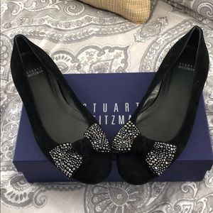 Black suede flats